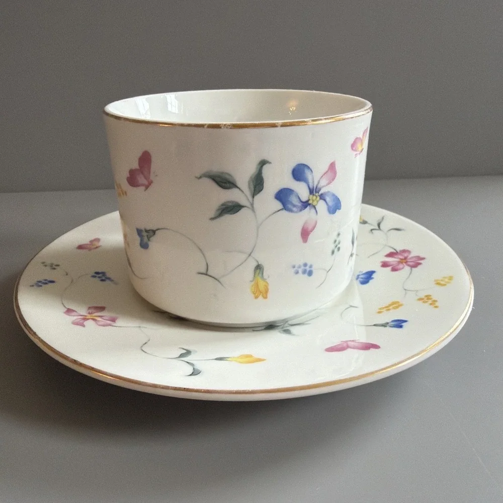 Vintage Totally Today China Flat Cup & Saucer 